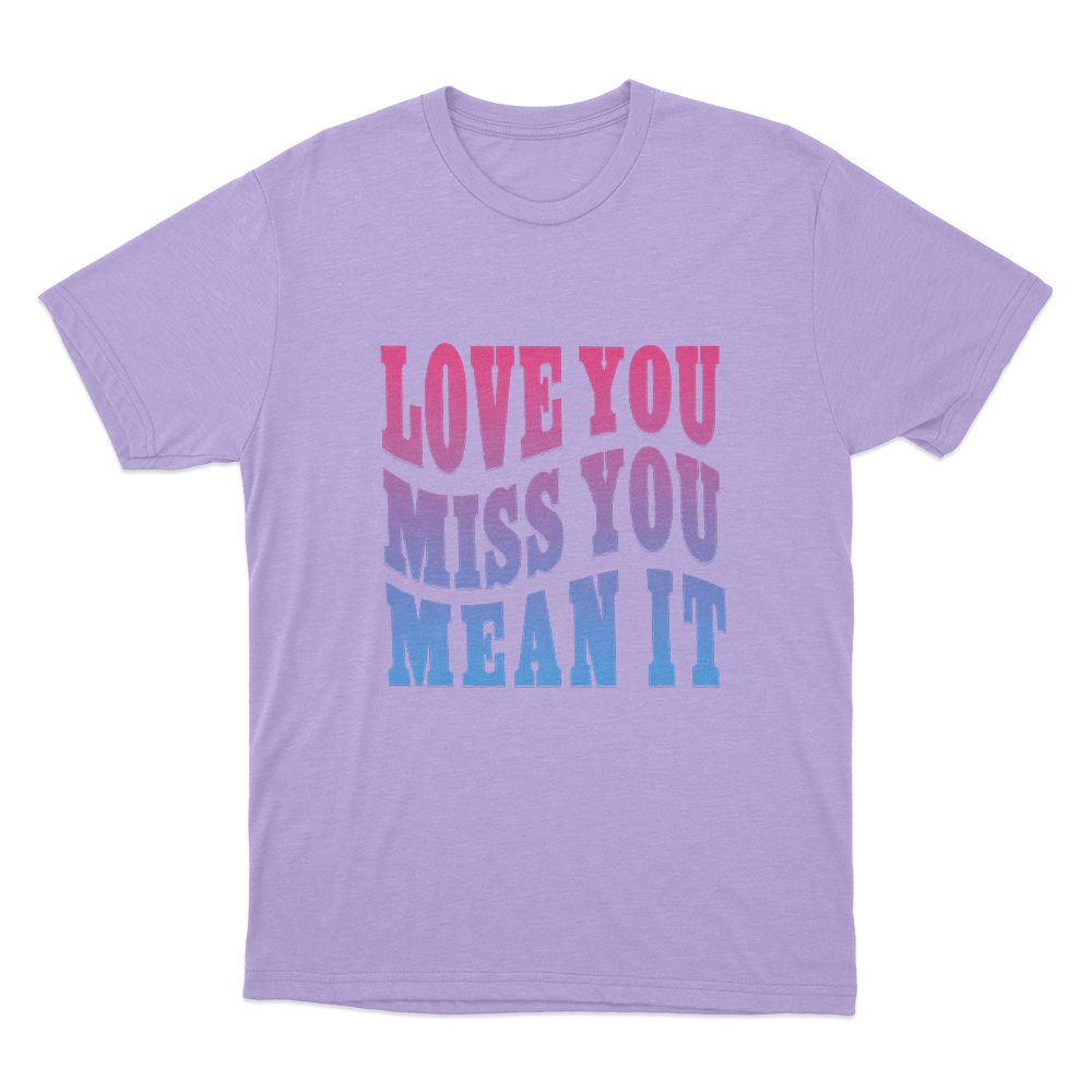 Love Yu Miss You Mean You Unisex T Shirt Purple Love Yu Miss You Mean You Unisex T Shirt Purple