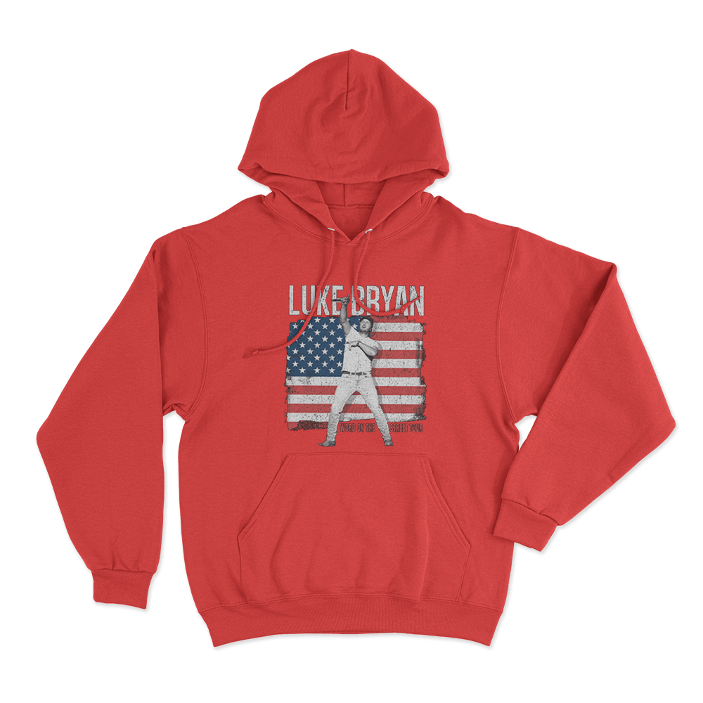 Word OnThe Street Flag Unisex Hoodie Red Word OnThe Street Flag Unisex Hoodie Red