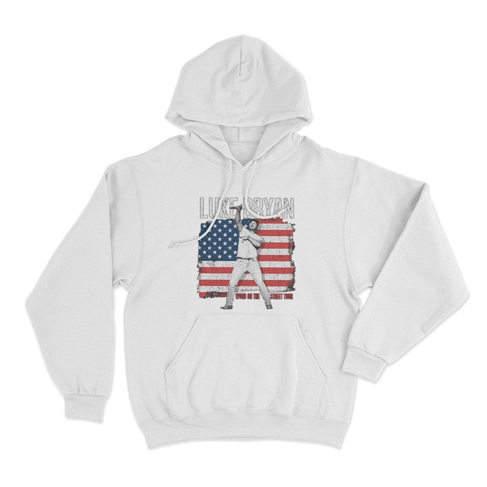 Word OnThe Street Flag Unisex Hoodie White Word OnThe Street Flag Unisex Hoodie White