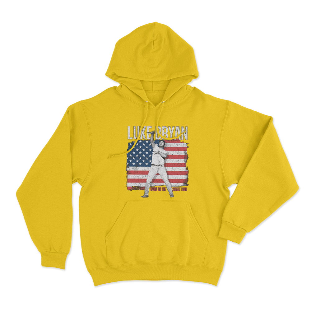 Word OnThe Street Flag Unisex Hoodie Yellow Word OnThe Street Flag Unisex Hoodie Yellow
